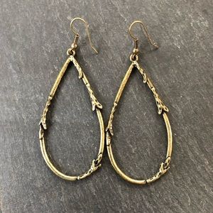 Brass twig earrings
